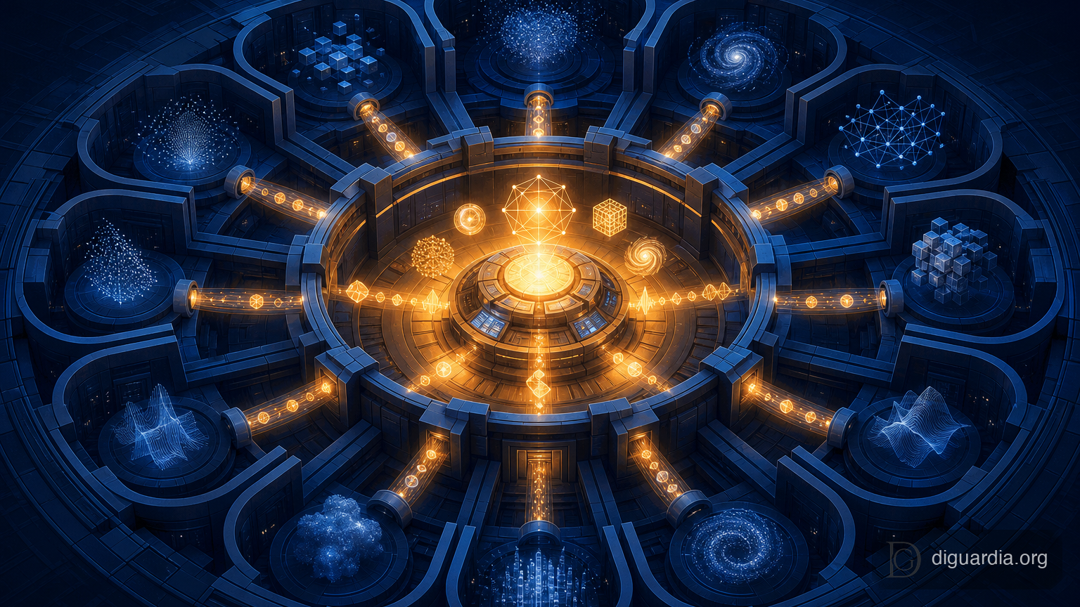 Specialist processors sharing selected concepts through a central global workspace